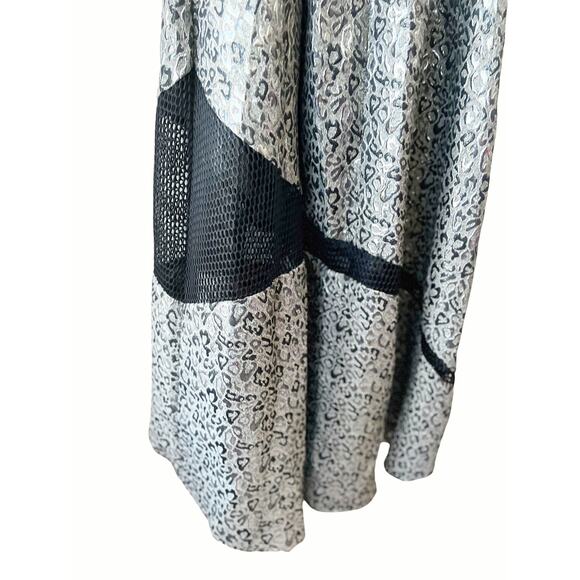 Sachin & Babi Sleeveless Silver Metallic Animal Print Jacquard Hi-Lo Gown Size 6 - Picture 10 of 12